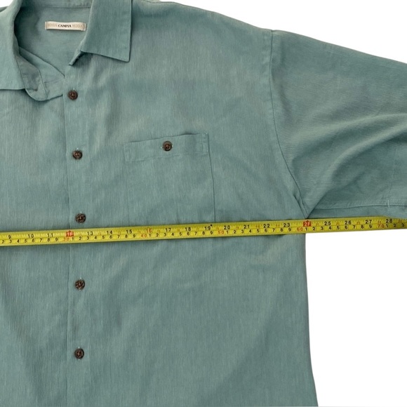 Moda Campia Men’s Button down Collared Short Sleeve Shirt Light Teal Size XL - Picture 7 of 7